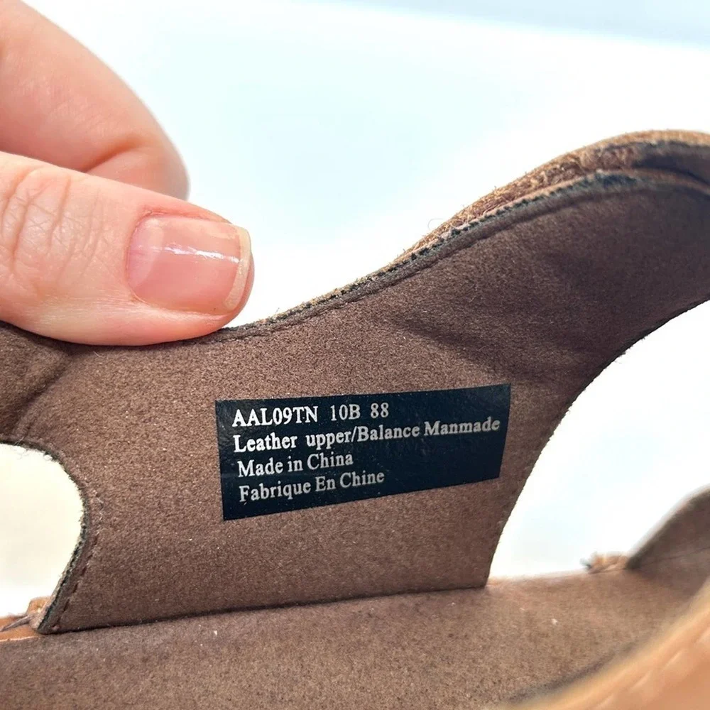 Aravon Leather Candance Comfort Sandals by New Balance Tan Brown, Size 10